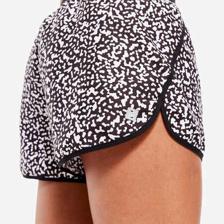 Women's Fitness Loose Shorts - Black/White