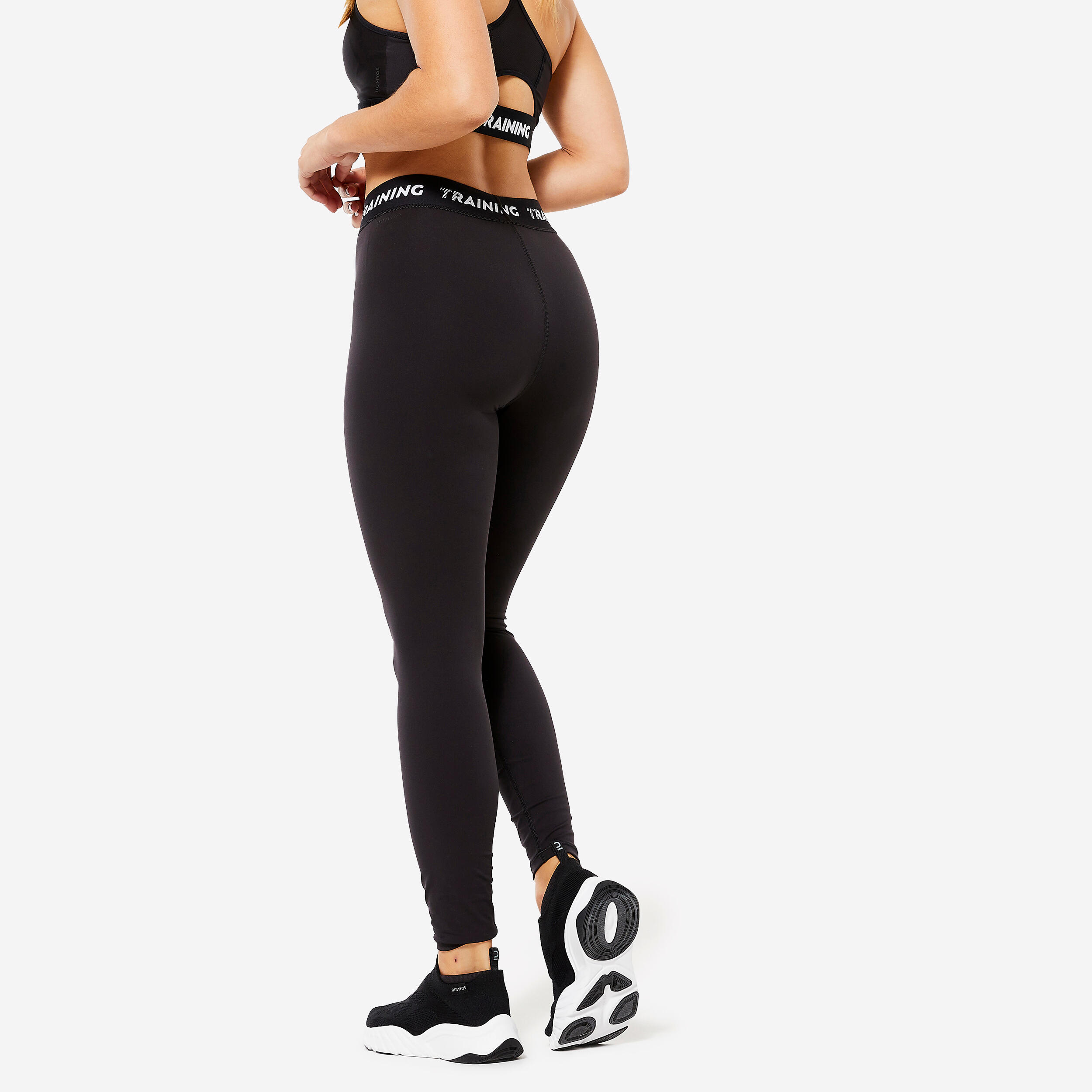 Leggings de cardio cómodos y suaves negros para mujer 120Z Decathlon