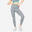 Kadın Yeşil Mavi Desenli Yüksek Belli Spor Taytı - Fitness Kardiyo