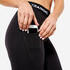 Women Gym Leggings with Phone Pocket - Black