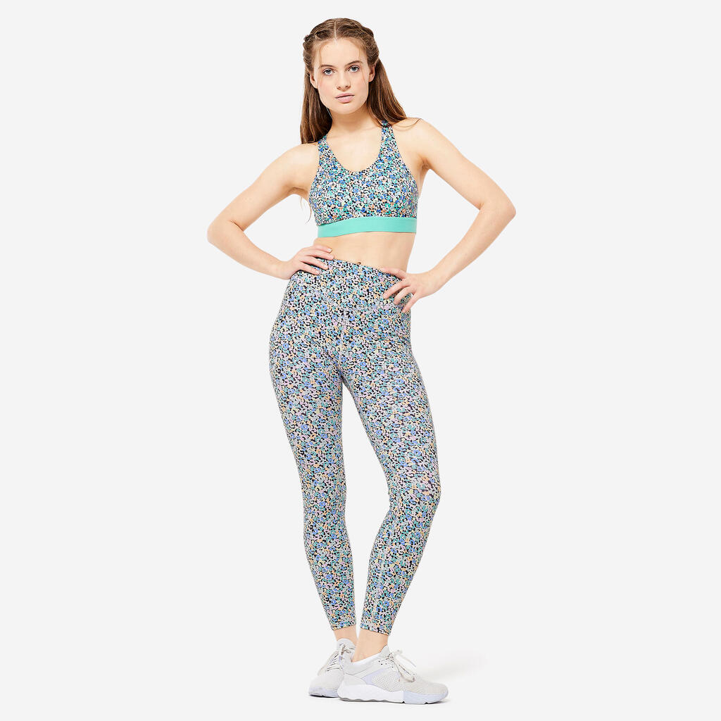 Women's High-Waisted Leggings - Multicolour Print