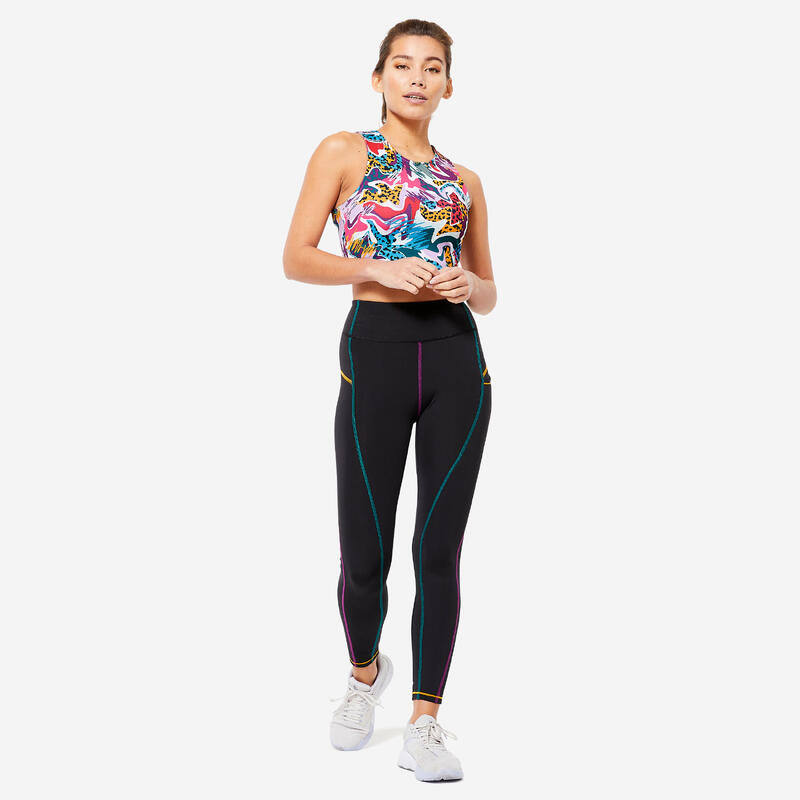 Női fitnesz ujjatlan crop top - 120-as 