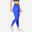 Legging long confort et douceur cardio training femme bleu