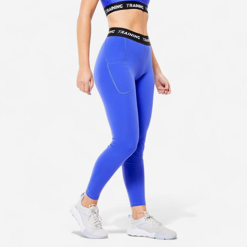 Malla legging largo fitness transpirable Mujer - Azul