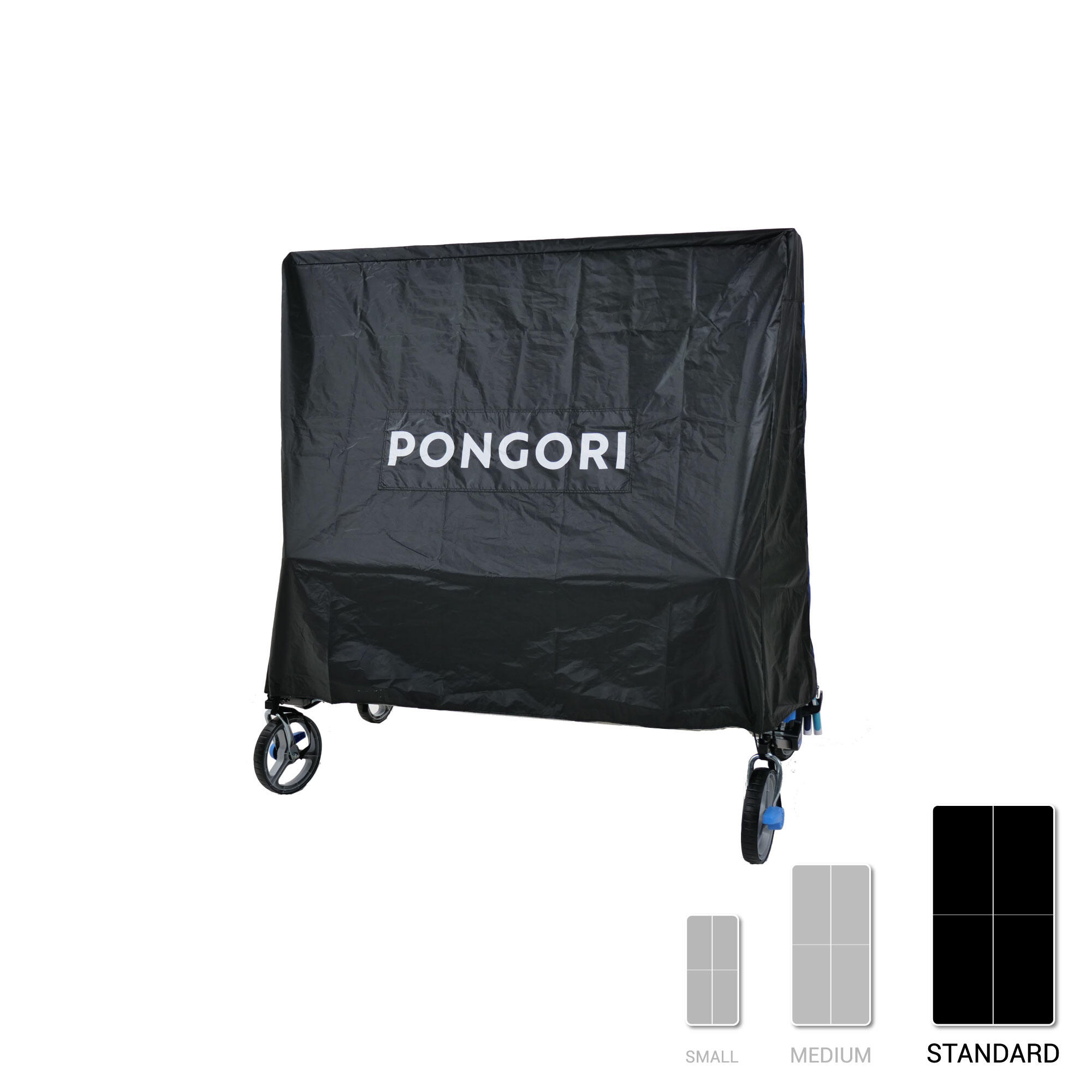 Table Tennis Folded Table Cover - Black 3/8