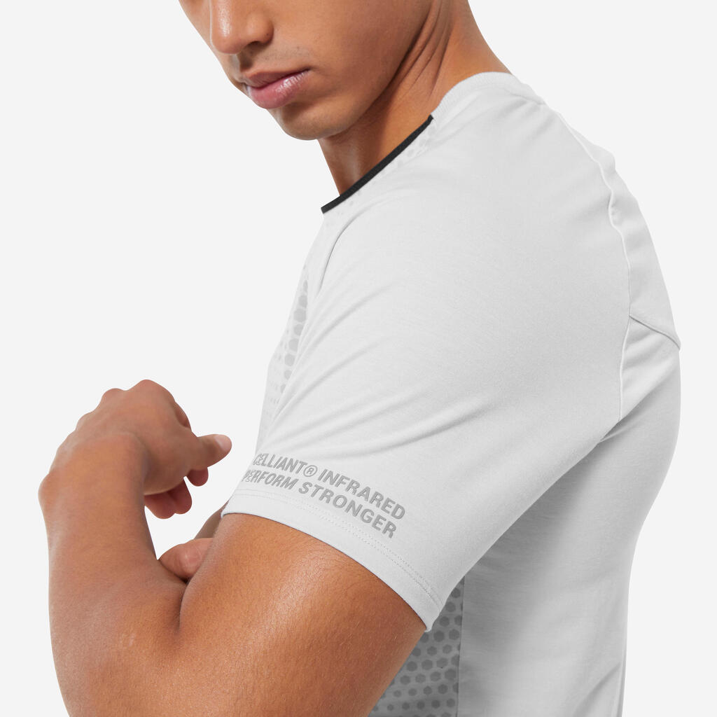 Vīriešu elpojošs īspiedurkņu universālo treniņu T krekls, pelēks, ar “Celliant®”