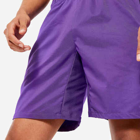 Men's Zip-Pocket Breathable Essential Fitness Shorts - Purple