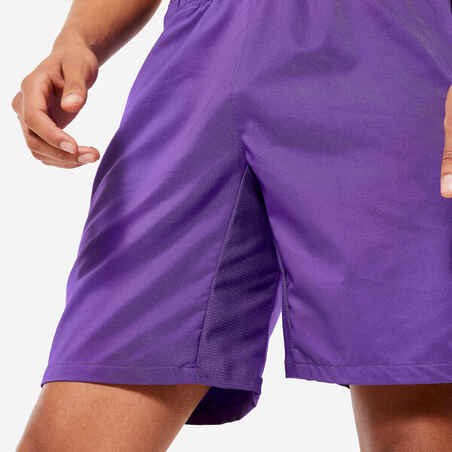 Vyriški orui pralaidūs kūno rengybos šortai su užtraukiama kišene, violetiniai