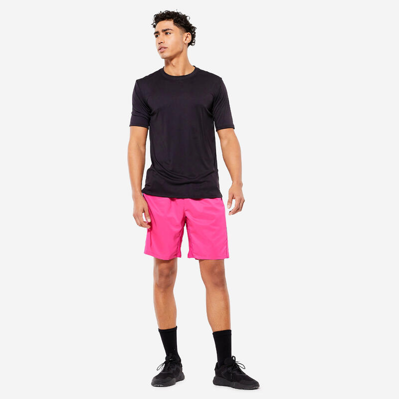Short de fitness essentiel respirant poches zippés homme - rose