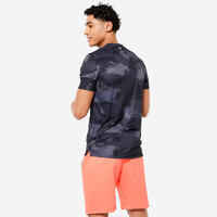 Men's Fitness Breathable Essential Short-Sleeved Crew Neck T-Shirt - Blue Camo