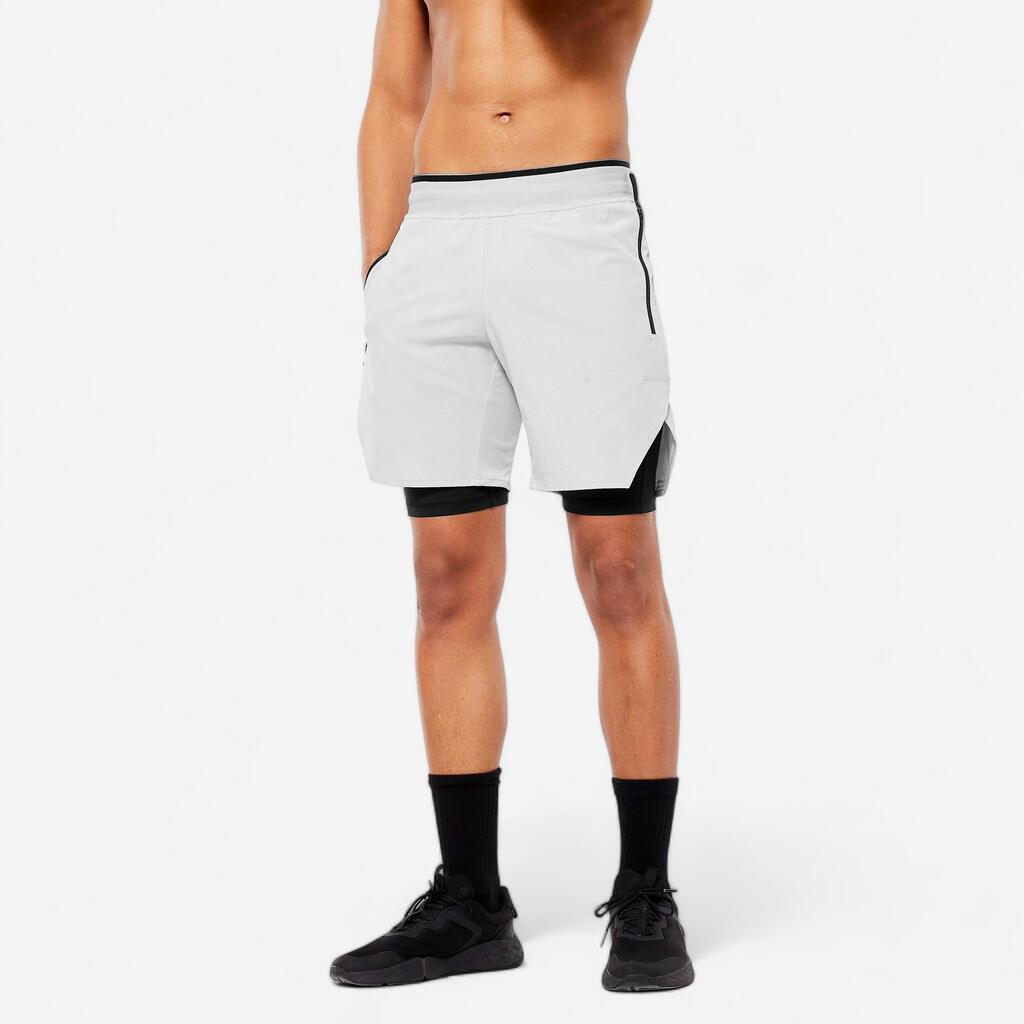 Short de cross training respirant et léger, Celliant gris