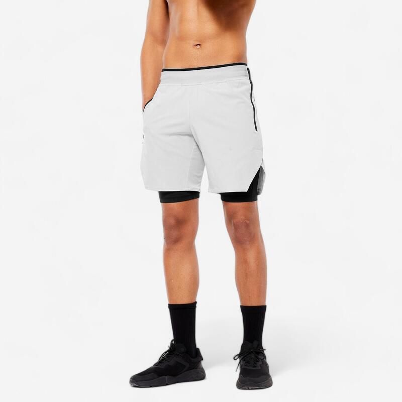 Ademende short voor crosstraining heren Performance Celliant grijs
