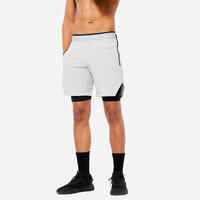 מכנסיים קצרים לאימונים פונקציונליים בד נושם קל משקל לגברים דגם Celliant - אפור