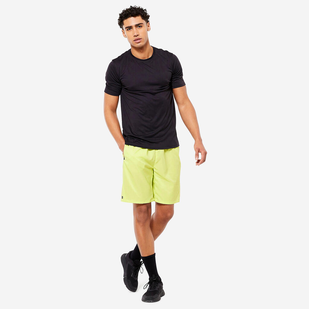 SHORTS FITNESS ESSENTIAL HOMBRE VERDE TRANSPIRABLE BOLSILLOS CIERRE