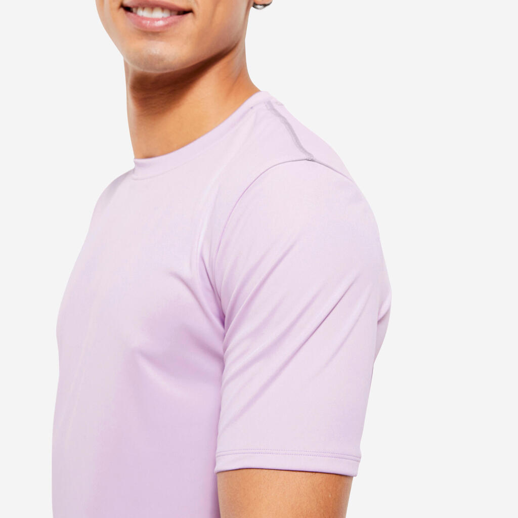 Polera Fitness Essential Blanco Manga Corta Cuello Redondo Transpirable