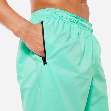 Men's Breathable Essential Fitness Shorts with Zipped Pockets - Green