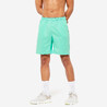 Men Sports Gym Shorts   Polyester With Zip Pockets - Green