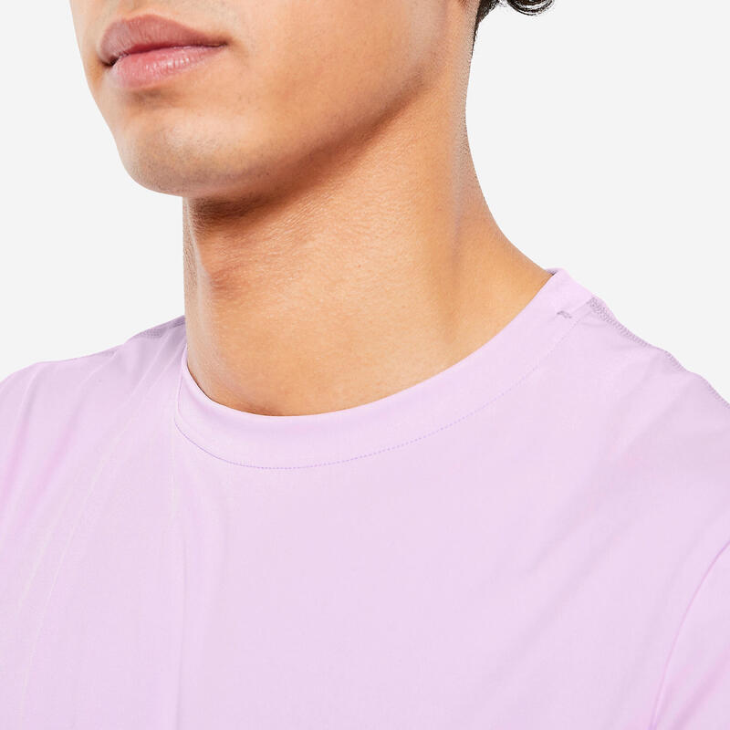 T-shirt uomo palestra regular fit traspirante viola chiaro