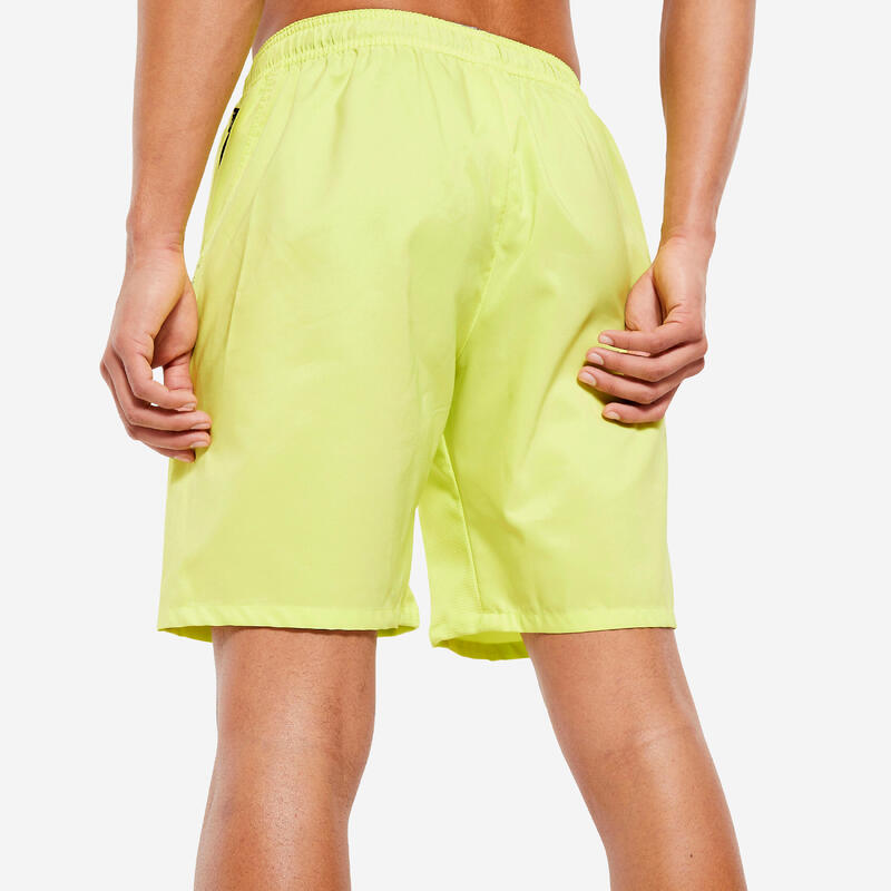 Pantalón Corto Fitness Amarillo Limón Pastel Bolsillos Cremallera