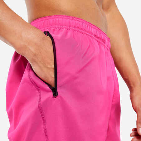 Ανδρικό διαπνέον σορτς γυμναστικής με τσέπη με φερμουάρ Essential - Ροζ