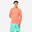Camiseta Fitness Essential Naranja Manga Corta Cuello Redondo Transpirable