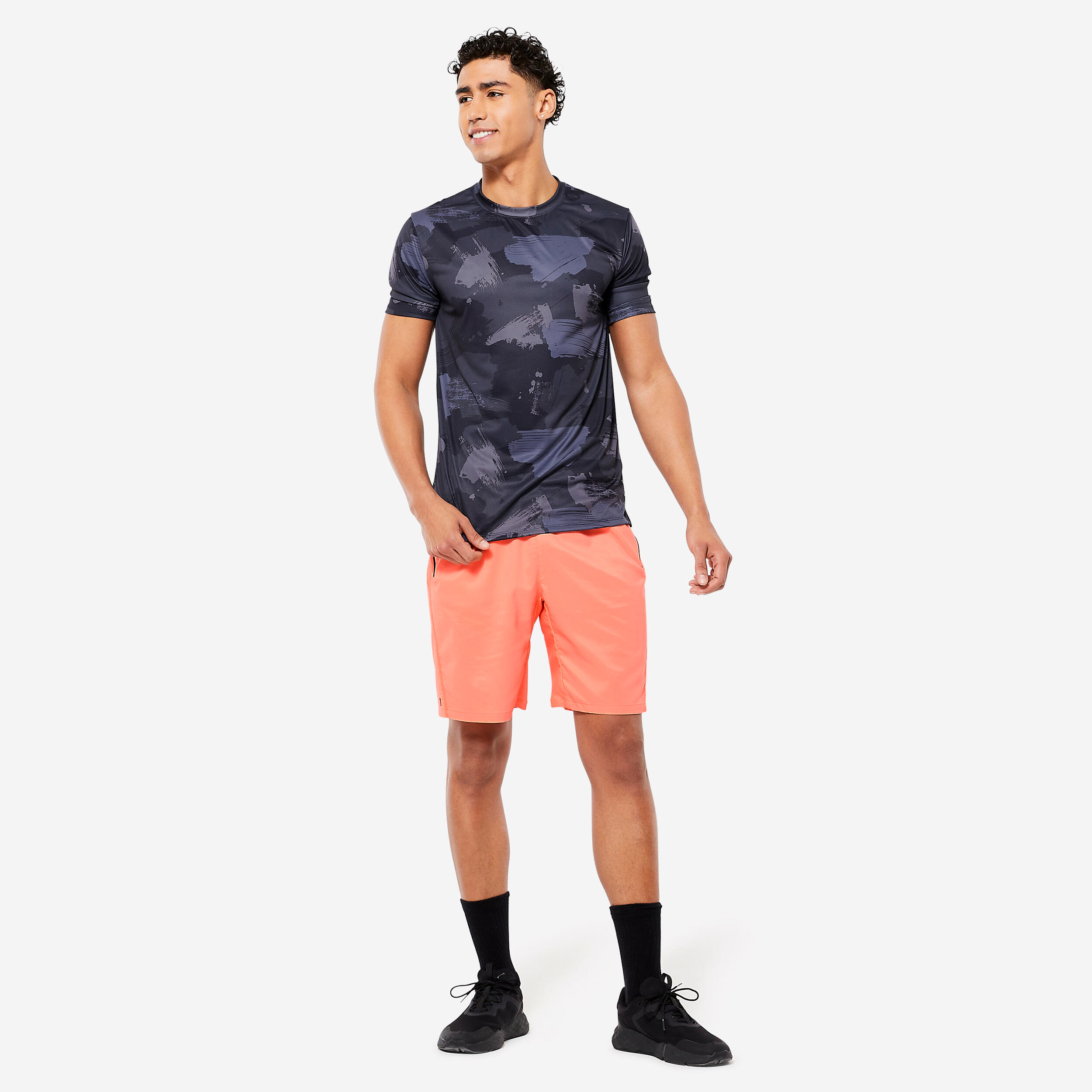 Men's Zip Pocket Breathable Essential Fitness Shorts - Orange 2/6