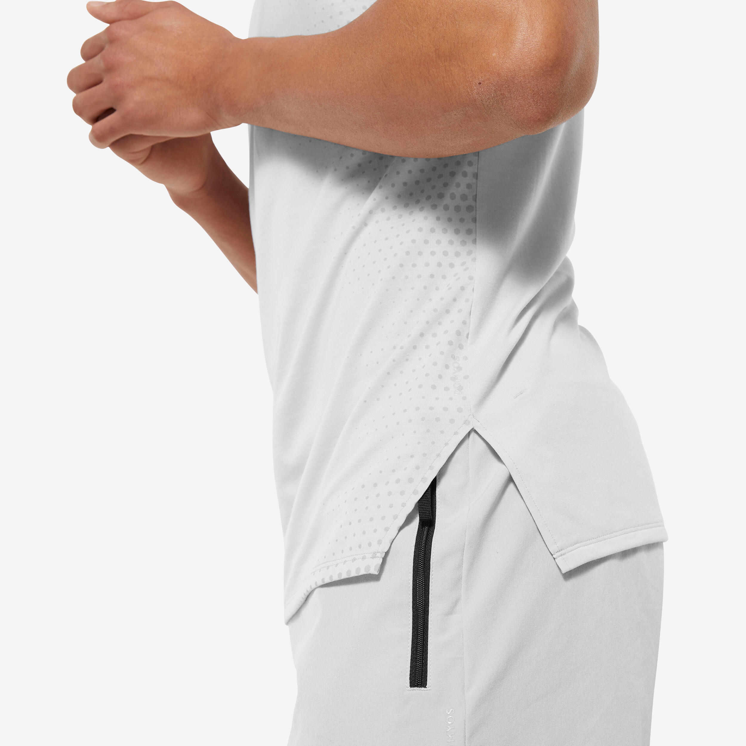 Camiseta Cross Training Hombre Gris Manga Corta Celliant 6/9