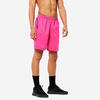 Pantalón Corto Fitness Essential Hombre Rosa Transpirable Bolsillos Cremallera