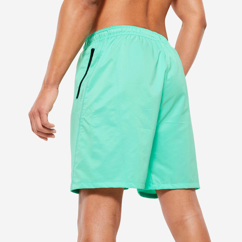 Pantalón Corto Fitness Verde Espuma Bolsillos Cremallera