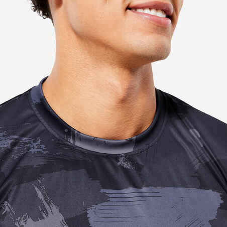 Men's Fitness Breathable Essential Short-Sleeved Crew Neck T-Shirt - Blue Camo