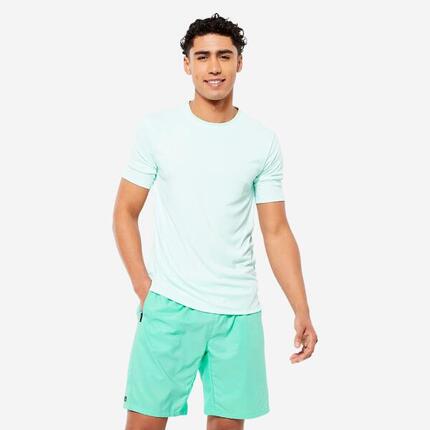T-shirt de fitness manches courtes respirant col rond homme, vert foncé