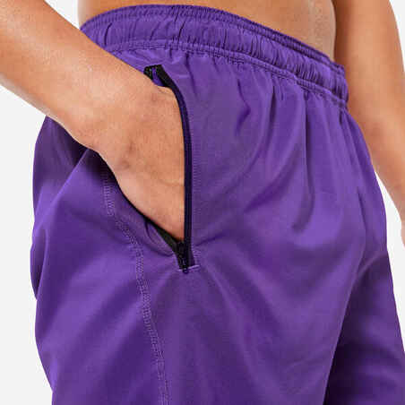 Vyriški orui pralaidūs kūno rengybos šortai su užtraukiama kišene, violetiniai