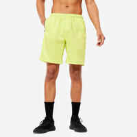 Pantalón Corto Fitness Essential Hombre Amarillo Transpirable Bolsillos Crem.