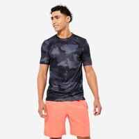 Men's Short-Sleeved Crew Neck Breathable Fitness T-Shirt - Navy Blue