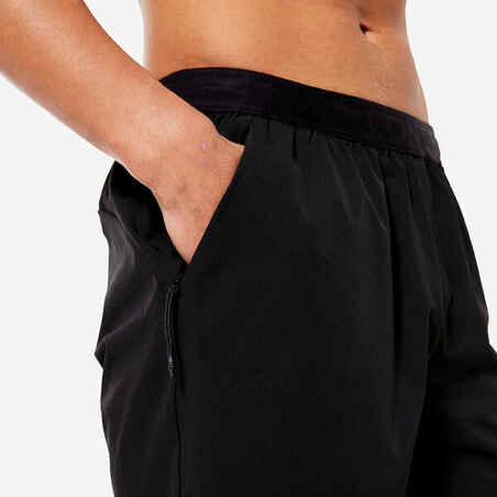 Men's Breathable Zip Pocket Cross Training Performance Shorts - Black