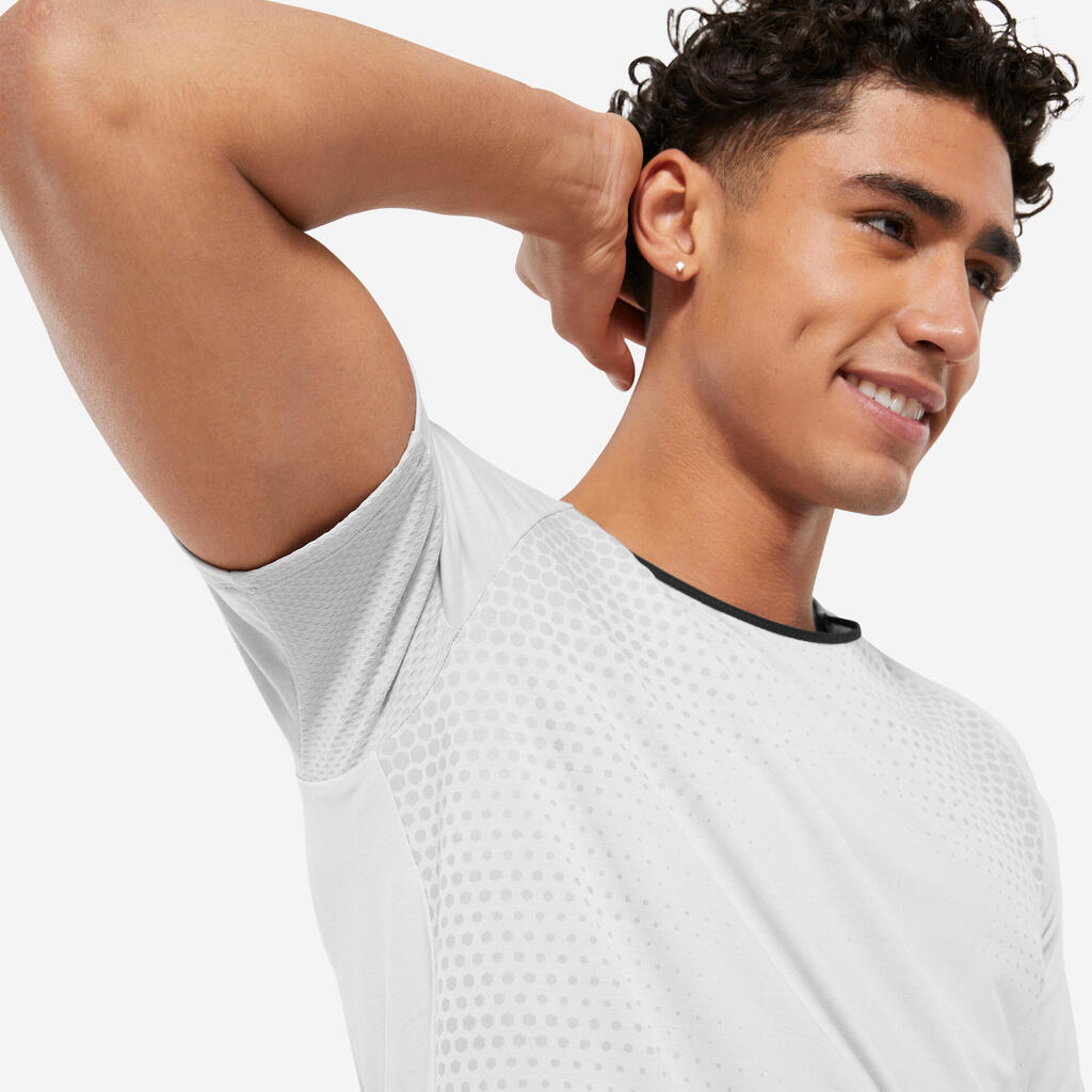 Pánske tričko na kruhový tréning s krátkym rukávom Performance Celliant sivé