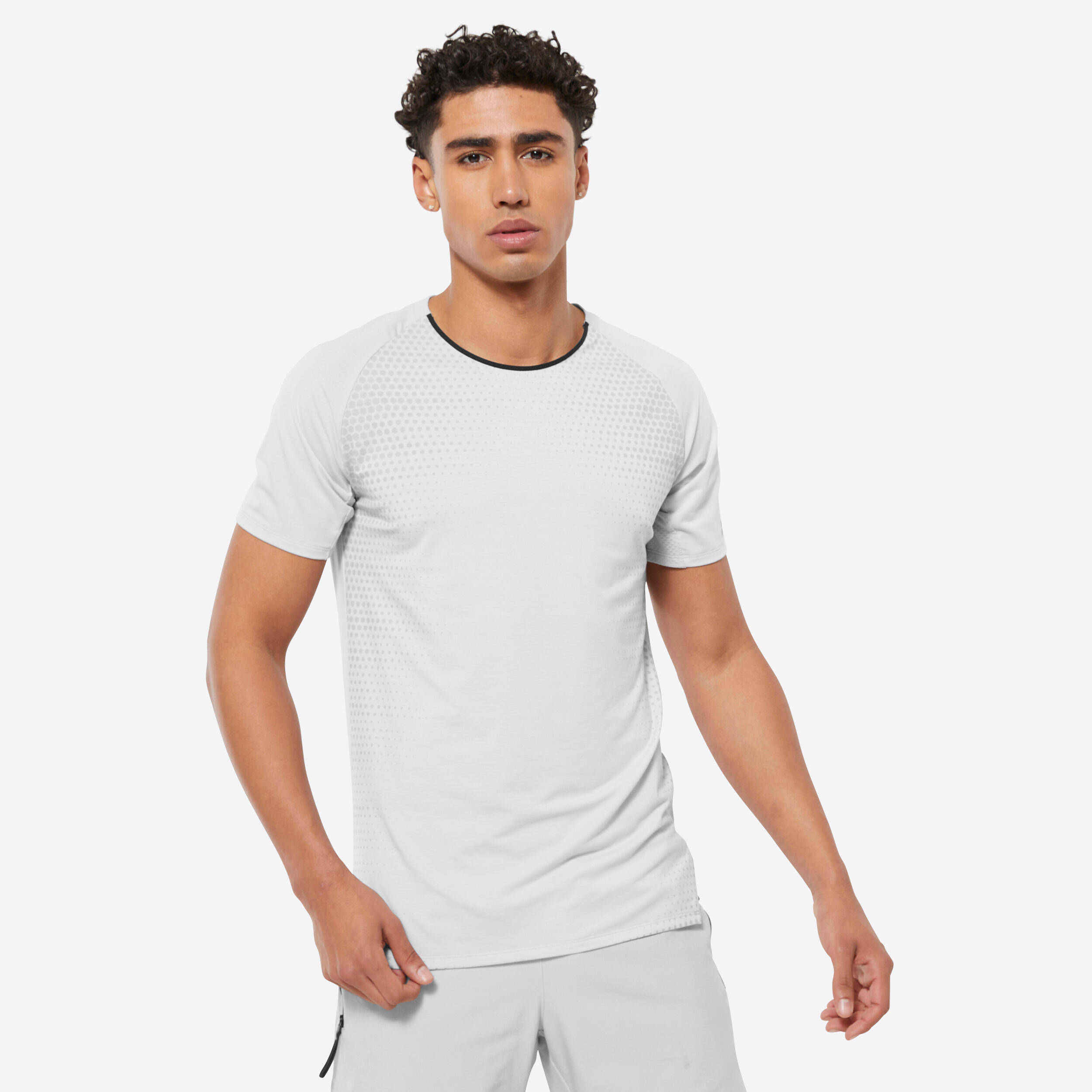 Men's Cross Training Breathable Short-Sleeved Performance T-Shirt Grey Celliant -  1