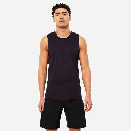 
      Men's Cross Training Crew Neck Slim-Fit Soft Breathable Tank Top - Black
  