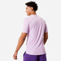 Camiseta Fitness Essential Malva Manga Corta Cuello Redondo Transpirable
