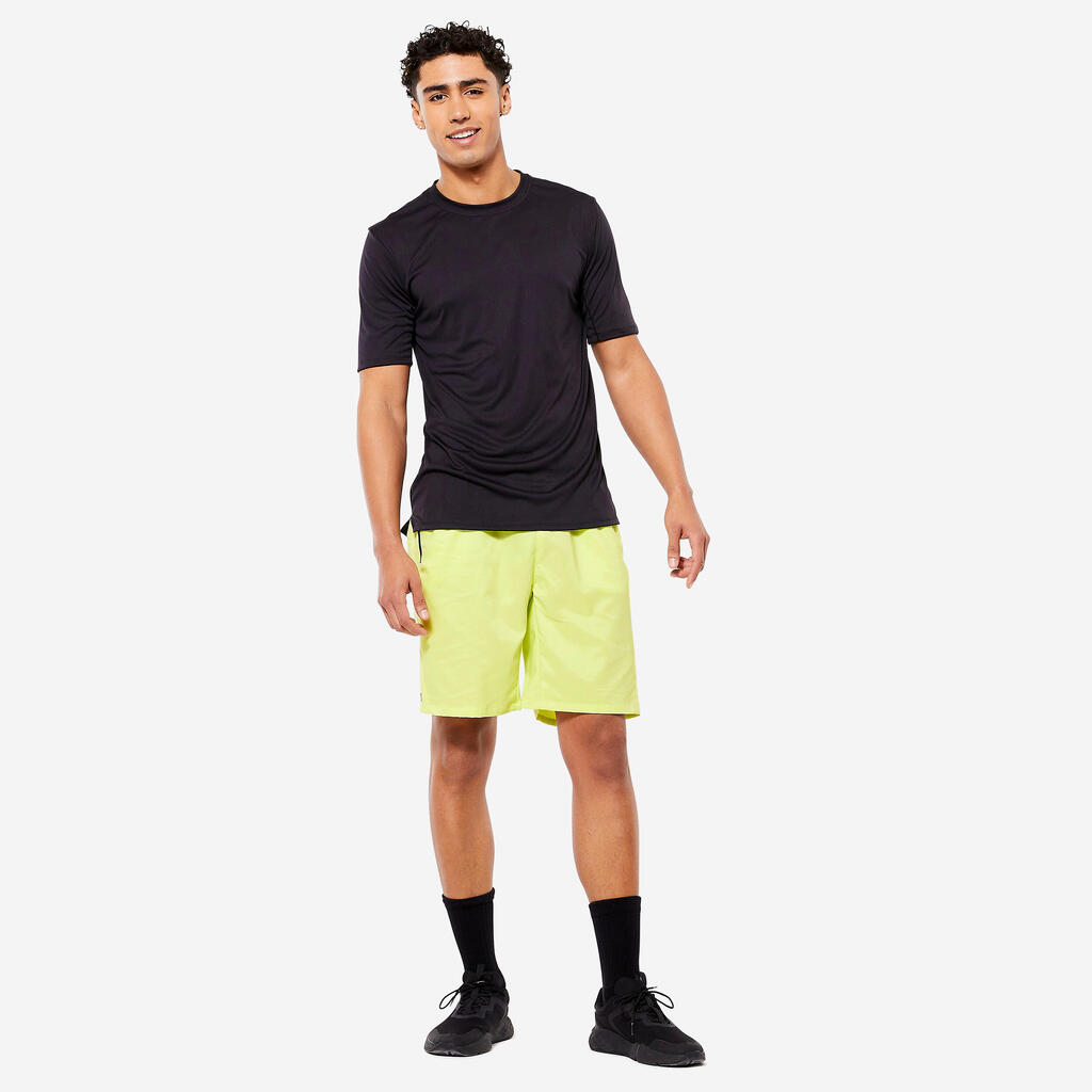 T-shirt de fitness manches courtes respirant col rond homme, violet