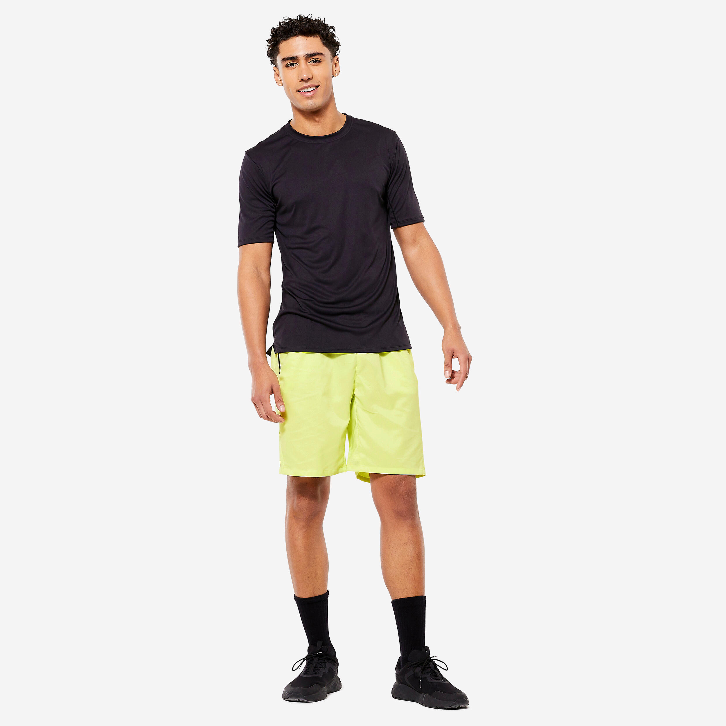 Men's Fitness Breathable Essential Short-Sleeved Crew Neck T-Shirt - Black 2/6