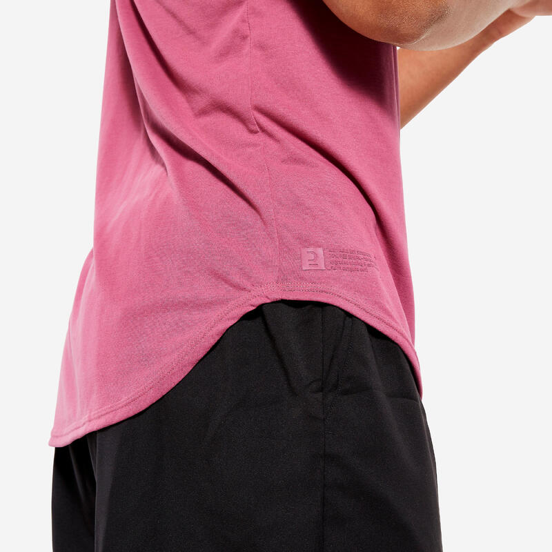 Ademende stringer tank top voor krachttraining heren roze