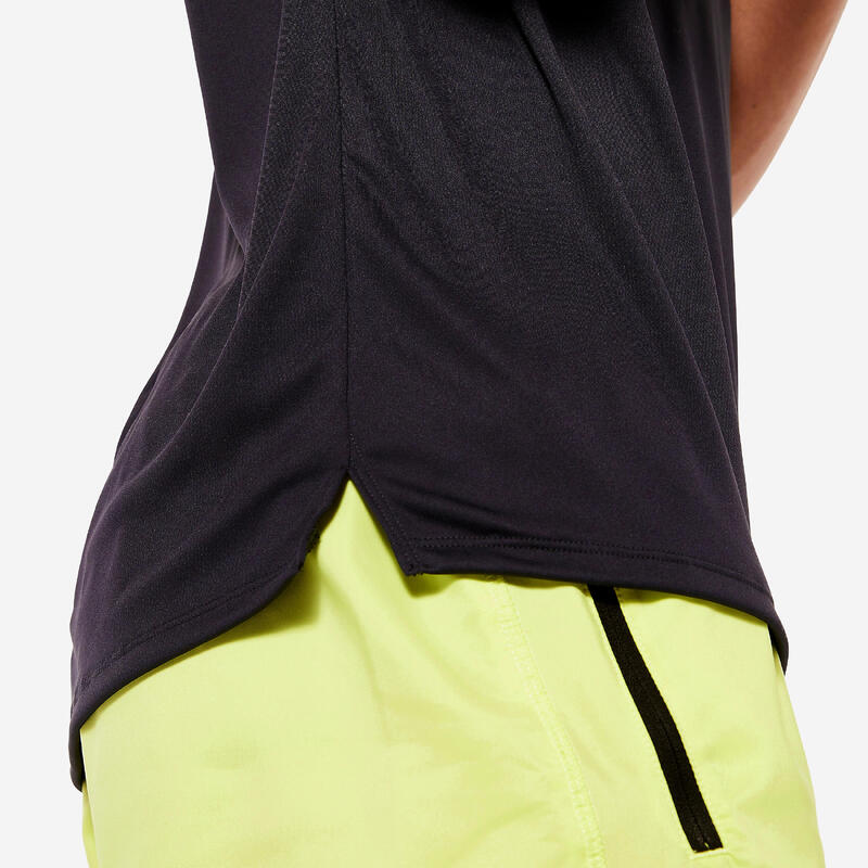 Tricou respirant fitness decolteu rotund Negru fumuriu Bărbați