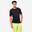 Camiseta Fitness Essential Negro Manga Corta Cuello Redondo Transpirable