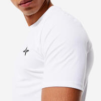 Majica kratkih rukava za fitnes prozračna s okruglim izrezom muška - bela