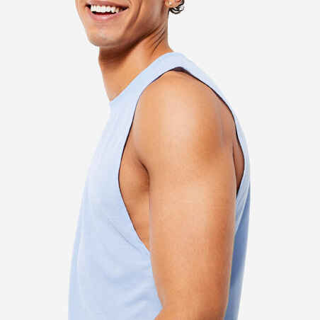 Men's Cross Training Crew Neck Slim-Fit Soft Breathable Tank Top - Blue