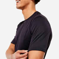Men's Short-Sleeved Crew Neck Breathable Fitness T-Shirt - Smoky Black