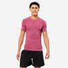 Gaisa caurlaidīgs apaļa kakla kompresijas svarcelšanas T krekls, rozā