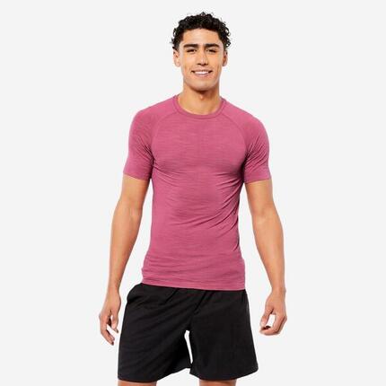 T-shirt musculation compression manches courtes respirant col rond homme - noir