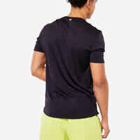 Men's Short-Sleeved Crew Neck Breathable Fitness T-Shirt - Smoky Black